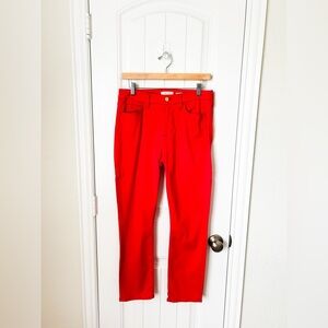 Jen 7 Coral Cropped Skinny Pants Size 6